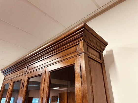 Eichholtz Oak Wood Bookcase Cabinet – Glass, Metal (photo 8 of 20)