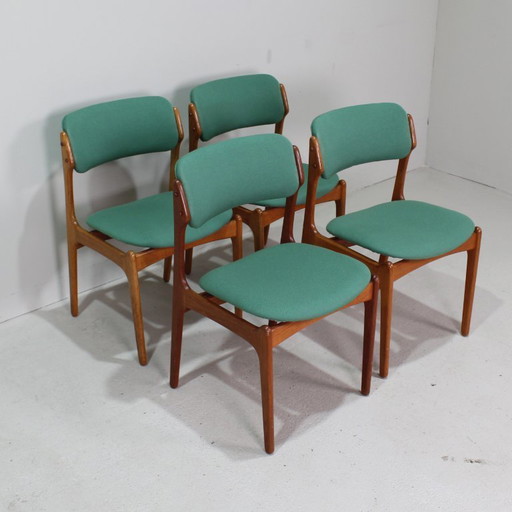  Chaises de salle à manger design vintage, Erik Buch modèle 49