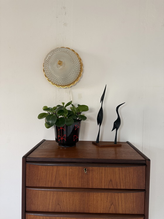 Image 1 of Vintage vergulde glazen wandlamp, Glashütte Limburg ‘60