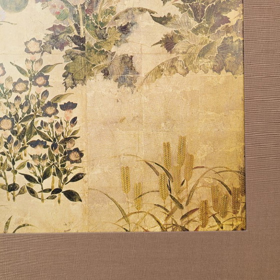 Image 1 of Afdruk op papier, fragment van “Zomer- en herfstbloemen”, Tawaraya Sōtatsu, Rimpa-school, jaren 90 - Japan