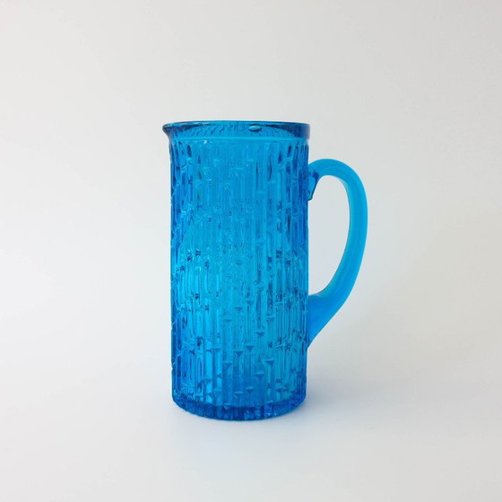 Vintage 1970s IVIMA Blue Glass Jug and Six-Glass Set, Glass & Decanter (photo 7 of 15)
