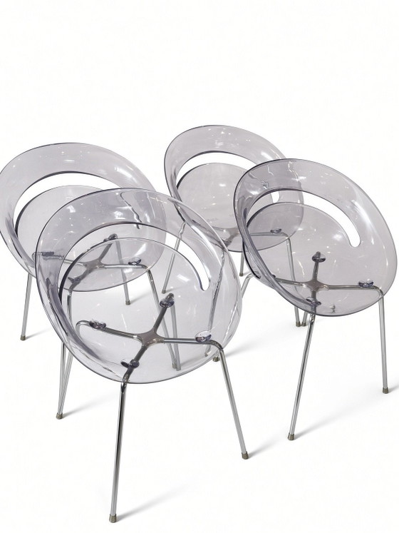 4x Sillas Tina con carcasa, Arik Levy, Softline Allkit, Sillas de comedor, Plástico, Cromo, Gris (foto 2 de 9)