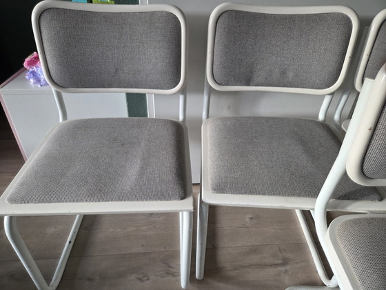 4x Cesca Chairs - Mady In Italy - 1980 – Dining chairs, Metal, Textile (photo 4 of 11)