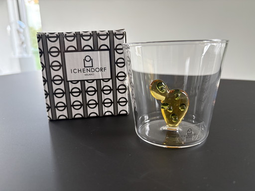 Ichendorf Milano water glass - cactus model yellow/green with spines
