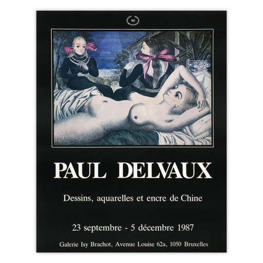 Paul DELVAUX Expo 87 - Affiche Galerie Isy Brachot 1987