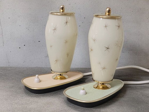 Pair of extremely rare bedside lamps / table lamps, 1950s