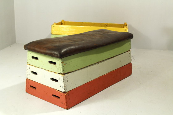 Image 1 of Vintage Leather Gymnastic Bench Box, 1950s