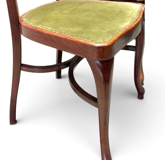6 x Chaises de salle à manger Thonet classiques / revêtement velours / années 60 / (photo 9 of 12)