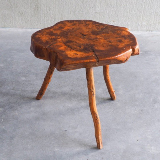 Vintage Franse bijzettafel van iepenhout in een koffer – Wood (photo 21 of 21)