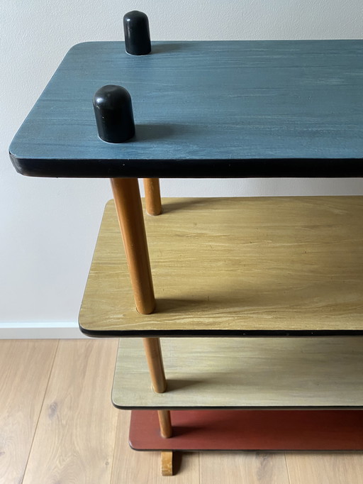 Vintage wooden Stick Cabinet Wall Rack - 1960s