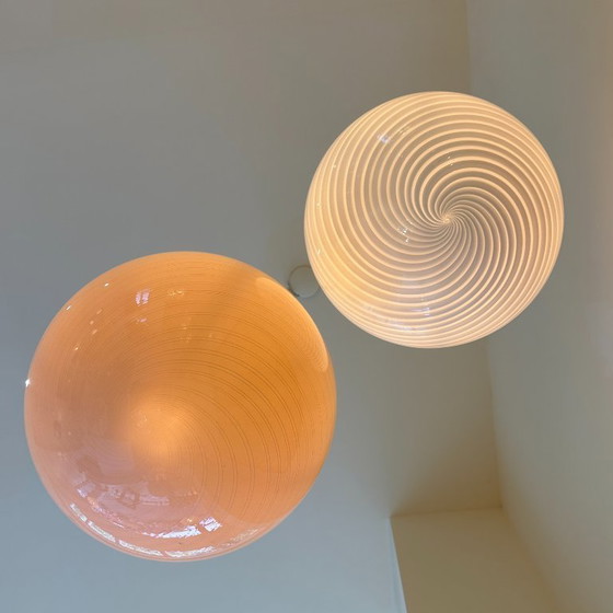 Image 1 of Roze Murano Hanglamp, Jaren 70