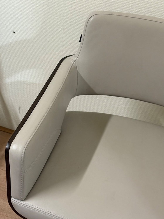 Image 1 of 4x Thonet S845 Design Chair Leather On Wheels