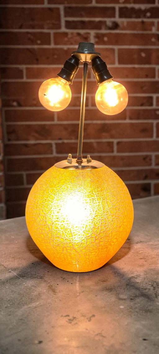 S. Reich & Co Krásno Vintage Art Deco Glass Table Lamp Bohemian Czech Amber Lighting