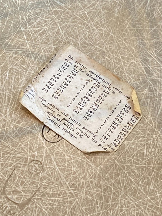 Image 1 of Sedia in fibra di vetro, rivestimento in vinile, stile DSR Eiffel, verde/greige, vintage Eames/Herman Miller, anni '50/'60/'70