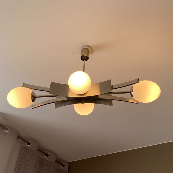 Image 1 of Sputnik chandelier. 1970. Space age. 4 globes.