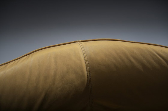 Image 1 of Sehr seltener Canestrari-Loungesessel und Ottomane aus Leder – Vittorio Varo – Canestrari