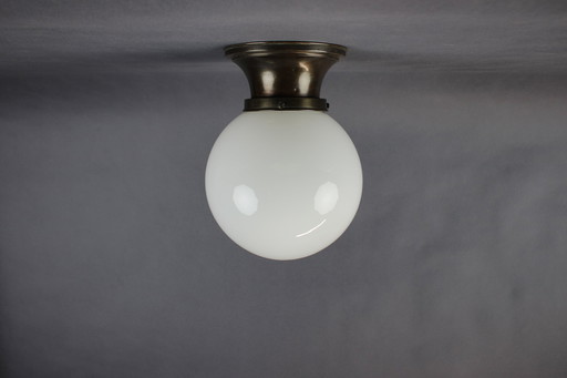 Art Deco Brass Ceiling Lamp, 1920s