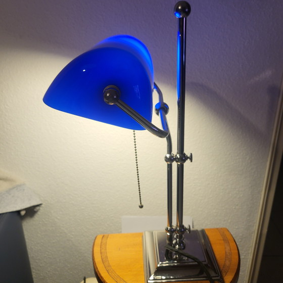 Image 1 of Bankierslampe Kobaltblau Und Chrom