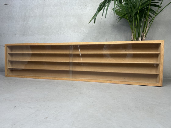 Image 1 of XL wandvitrine voor verzamelingen - eik