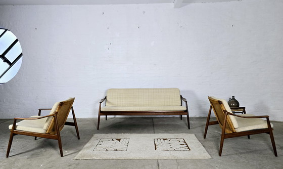 Image 1 of Hartmut Lohmeyer Set Mid Century anni '60 e '70 Panche Poltrone Poltrona Vintage Suite