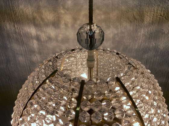 Image 1 of Lampada a sfera di design anni '50 in ottone acrilico stile Emil Stejnar