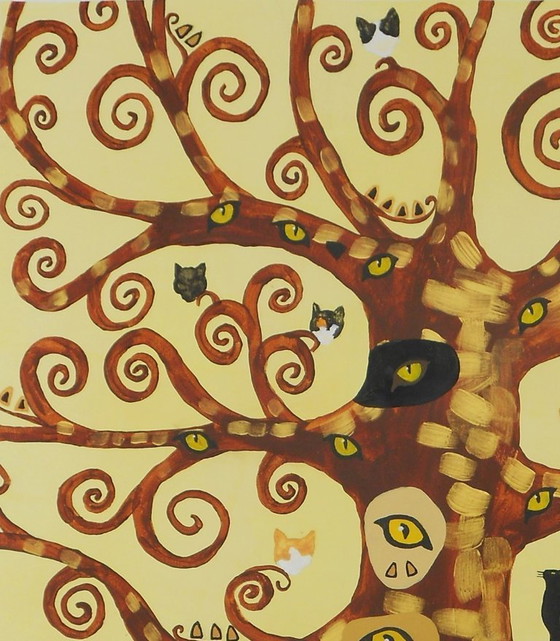 Image 1 of El árbol del gato (pintado a mano)