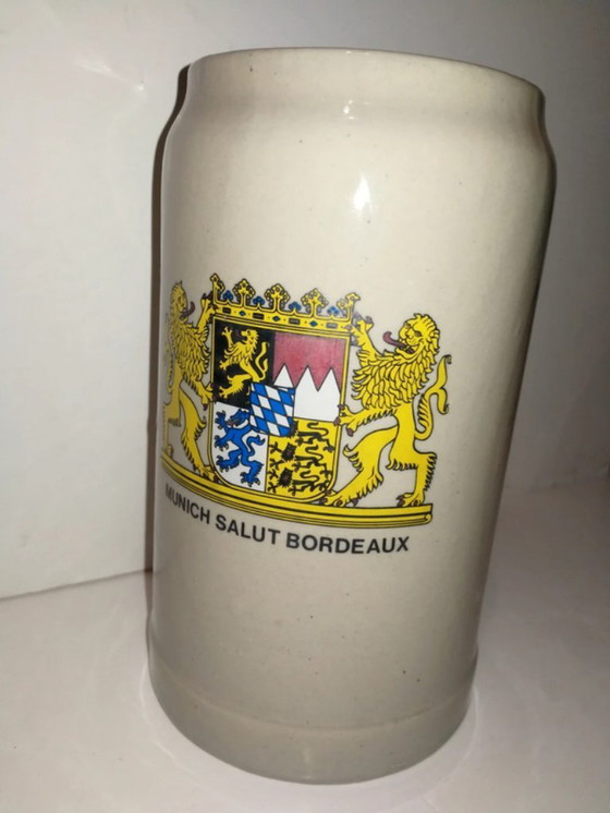 Image 1 of Set van 2 vintage bierpullen "München salut Bordeaux" / "La taverne Bavaroise"