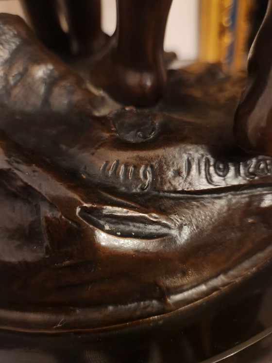 Image 1 of Prachtig Bronzen Beeld "Kinderen met bal" – Auguste Moreau (52 cm / 24 kg)