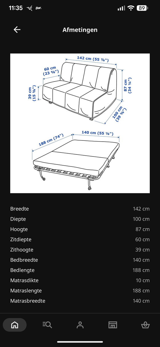 Image 1 of IKEA Lycksele Schlafsofa. Kaum benutzt. Inklusive Bezug.