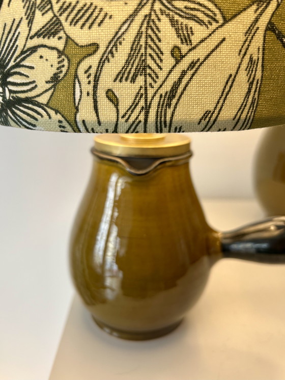 Image 1 of 2 vase lamps made from French bistro pitches, 1960s