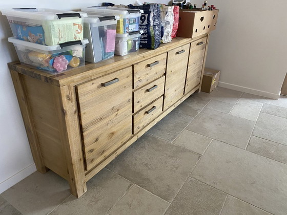 Image 1 of Solid Acacia Sideboard (230x47x85) (3 drawers, 3 doors)