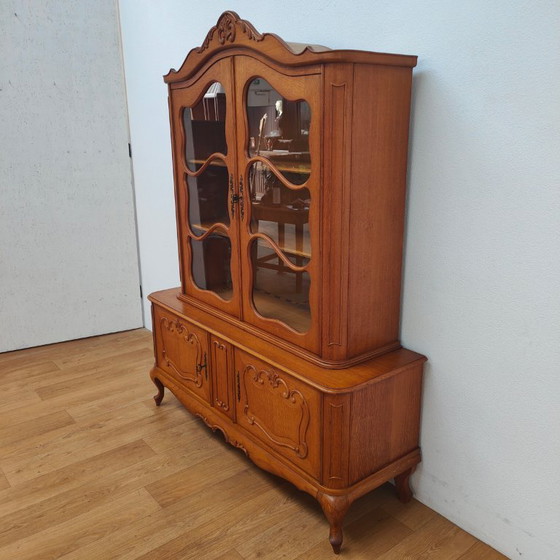 Image 1 of Vintage Queen Ann kast vitrinekast buffetkast servieskast