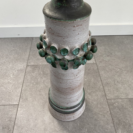 Image 1 of Paire unique de vases de sol en céramique faits à la main - style lave grasse - vers 1960/70