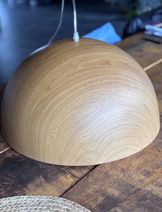 Image 1 of Lampada a sospensione di design con effetto teak