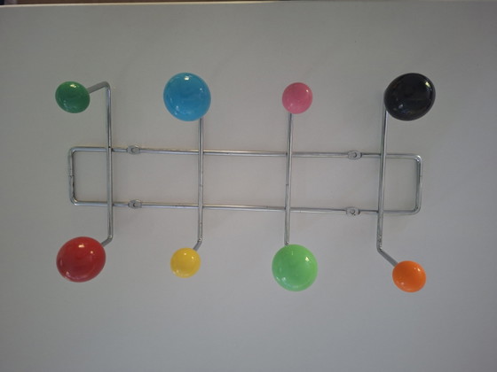 Image 1 of Appendiabiti da parete vintage in stile Memphis – Design postmoderno – Sfere colorate – Anni '80