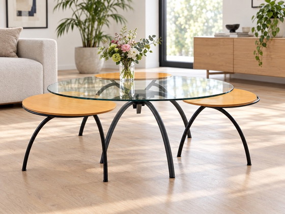 Ikonischer „Spyder“ Couchtisch von Ettore Sottass, Knoll, Couchtische, Holz, Braun (Foto 4 von 5)