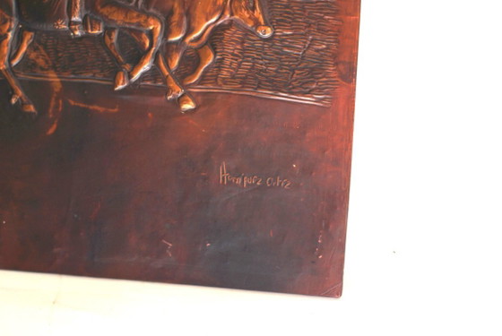 GEROOSTERDE KOPERPLAAT – Wanddecoratie, Wood, Copper (photo 7 of 10)