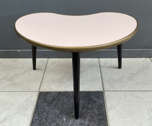 Pink Formica Kidney Shaped Plant/Side Table 1960s