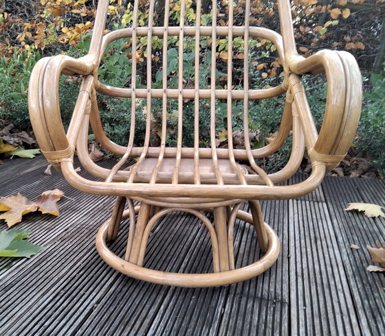 Image 1 of Swivel lounge chairs made of bamboo from the 70s