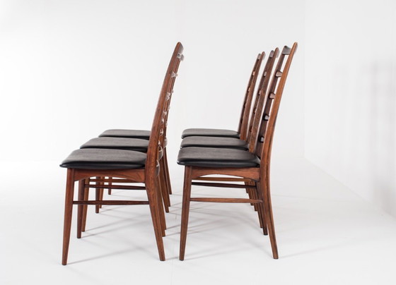 Image 1 of Set of 6 Niels Koefoed “Lis” Rosewood Chairs for Hornslet Møbelfabrik, Denmark, 1960s