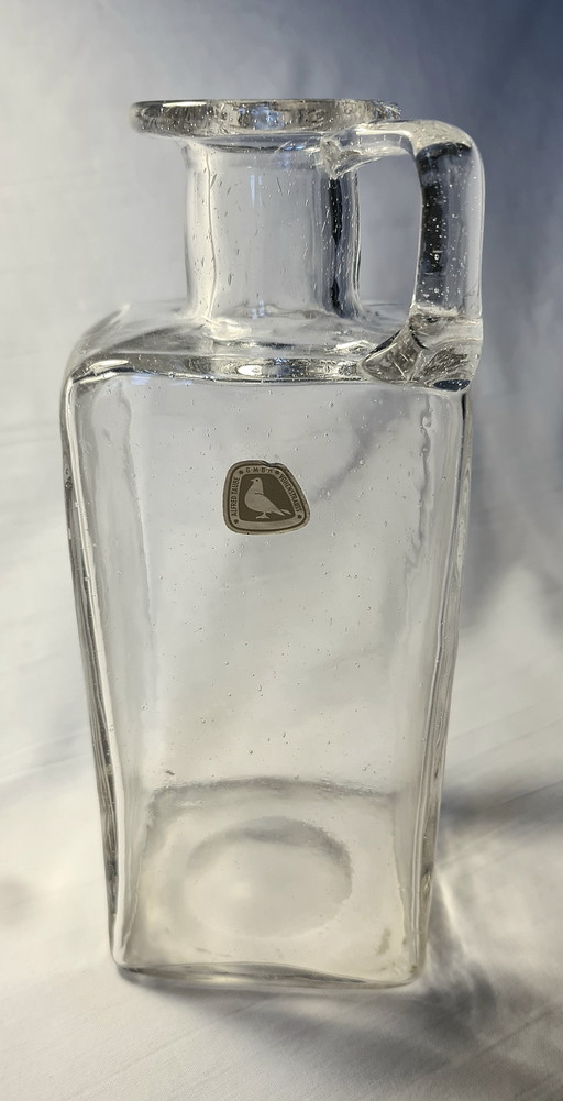 Carafe en verre / Vase vintage Alfred Taube Vohenstrauß Mid Century 60s/70s Excellent état H21/23
