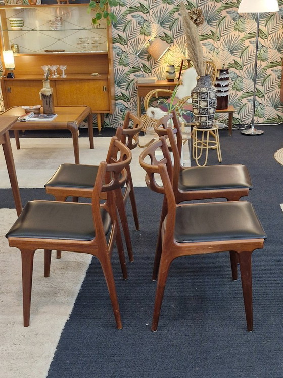 4er-Set Esszimmerstühle im dänischen Design Andersen Uldum – Johannes Anderssen, Skai (photo 8 of 9)