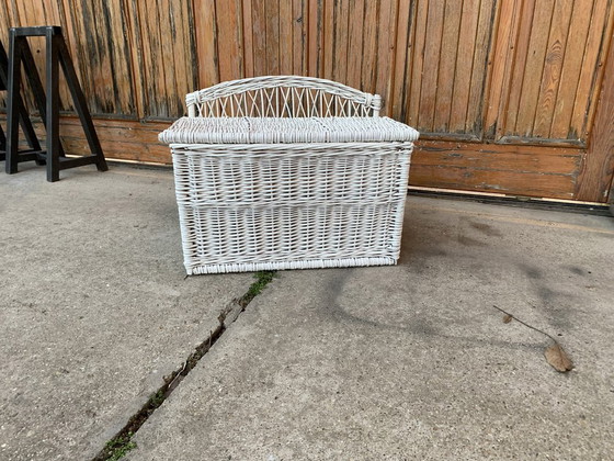 Baule Vintage in Vimini Bianco – Cassettiere (photo 2 of 5)