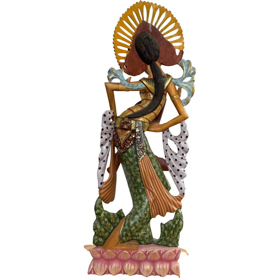De Hemelse Danseres: Handgesneden Balinese Legong | 71 cm Symbool van Gratie en Goddelijke Harmonie (photo 5 of 9)