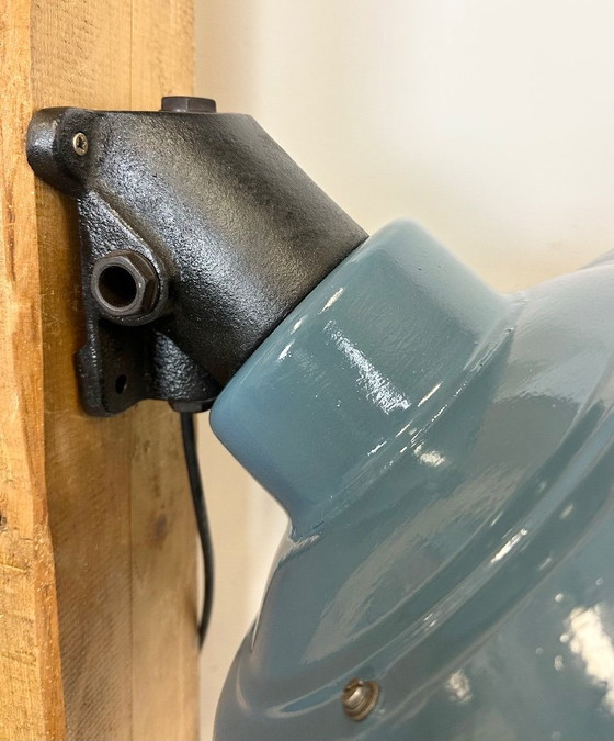 Image 1 of Industrial Blue Painted Factory Lamp Wall Light from Elektrosvit, 1960s