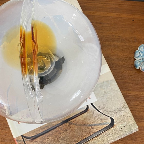 Image 1 of Vintage Murano glass lamp by Mazzega and chromed metal