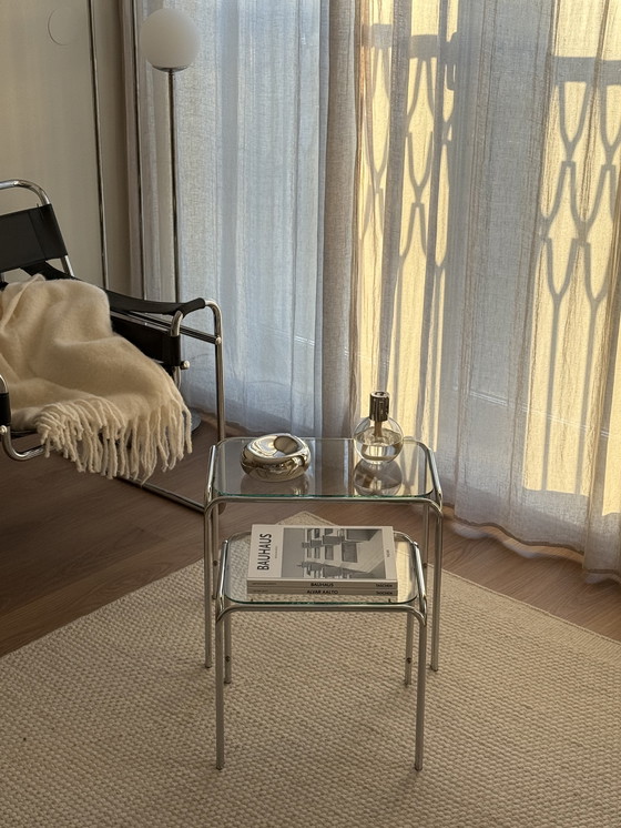 Image 1 of Tavolini in vetro vintage, anni '70