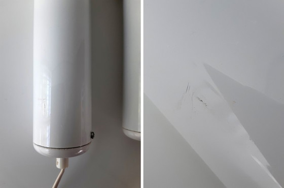 Image 1 of 1 de 2 apliques WOJA perforados de metal blanco de los años 80; ¡hay 2 disponibles!