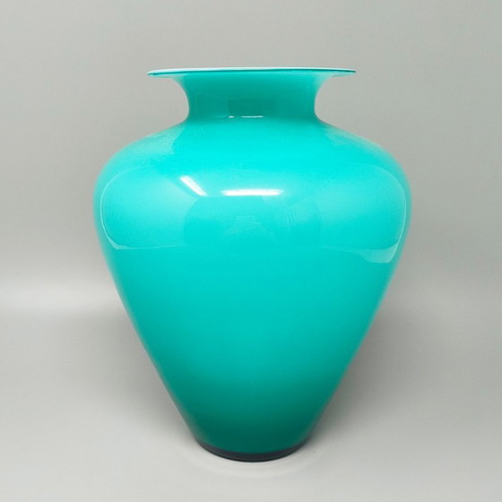 1970s Exquisite Murano Glass Aquamarine Vase by Ca' dei Vetrai – Ca dei Vetrai (photo 3 of 7)