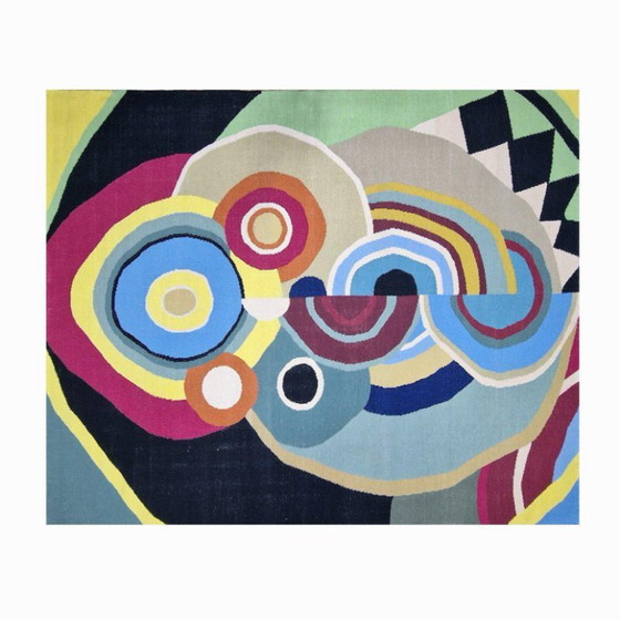 Sonia Delaunay Rythme (1938) Handgewebter Wandteppich | Moderner Kunstteppich (118 × 98 Zoll) (photo 6 of 8)